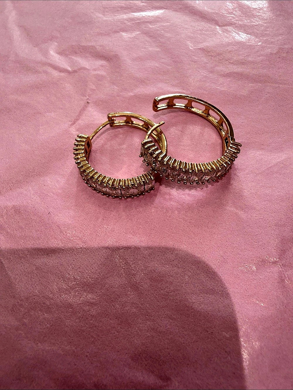 Gold-Tone Textured Hoop Earrings